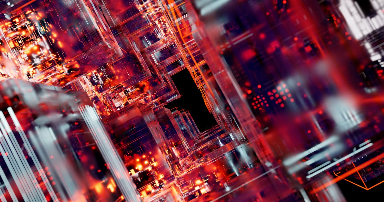 Circuito digital futurista em close